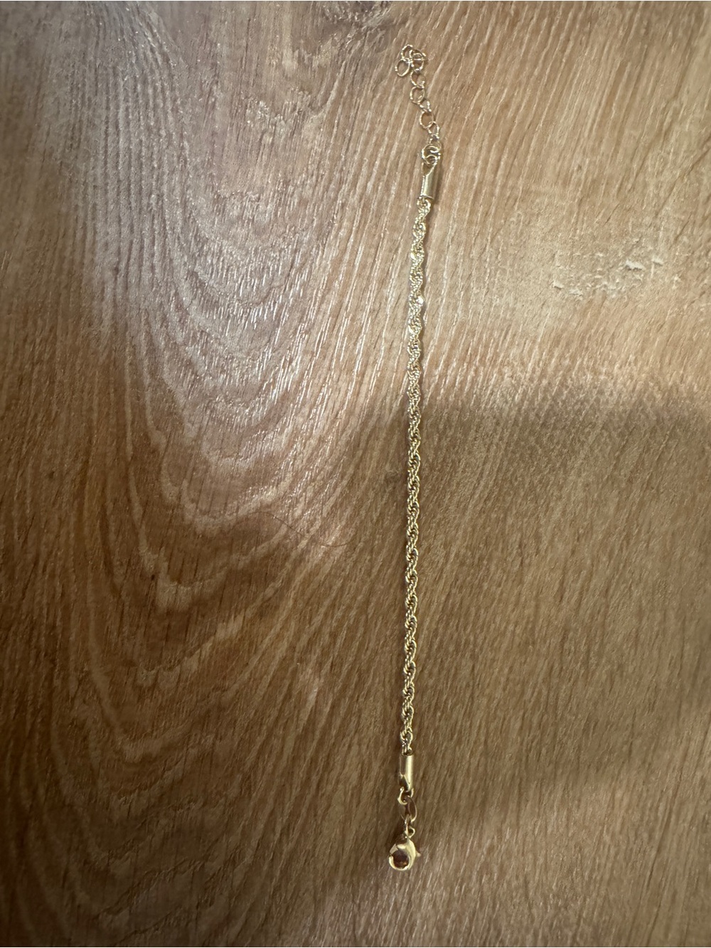 Gold Toned Rope Chain Bracelet - Picture 2 of 2